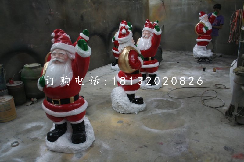 玻璃鋼圣誕老人雕塑，卡通人物