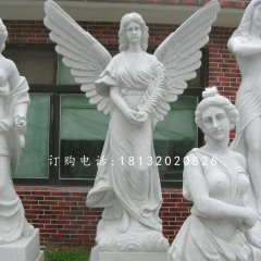 天使石雕，漢白玉西方人物