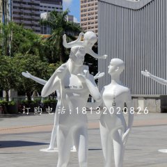 一家人雕塑，玻璃鋼人物