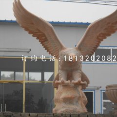 雄鷹石雕，晚霞紅老鷹石雕