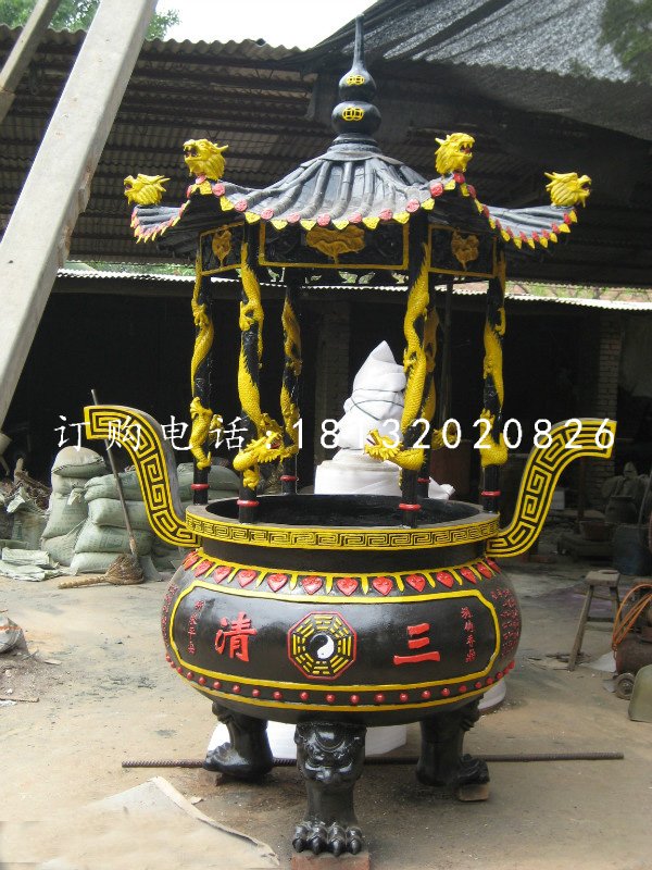 圓形香爐，鑄鐵香爐