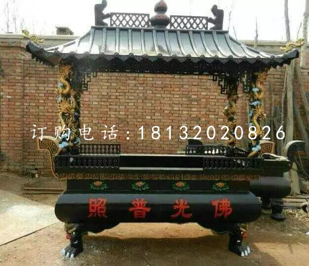 佛光譜照香爐，寺廟鑄鐵香爐