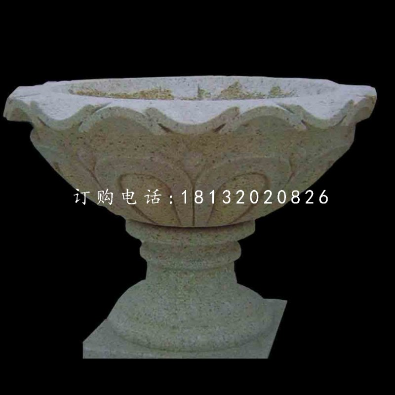 大理石花盆雕塑,公園景觀石雕