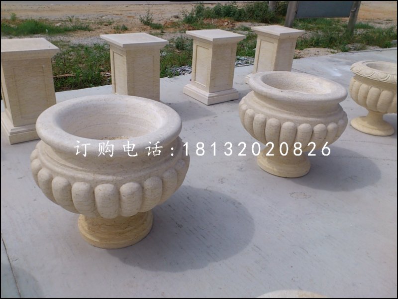 花缽石雕,小型石花盆
