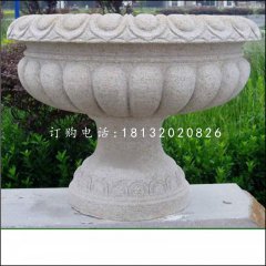 花缽石雕，公園石花盆