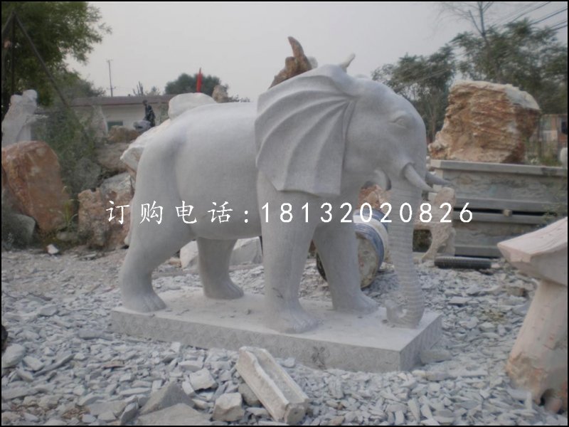 公園大象石雕，小象石雕