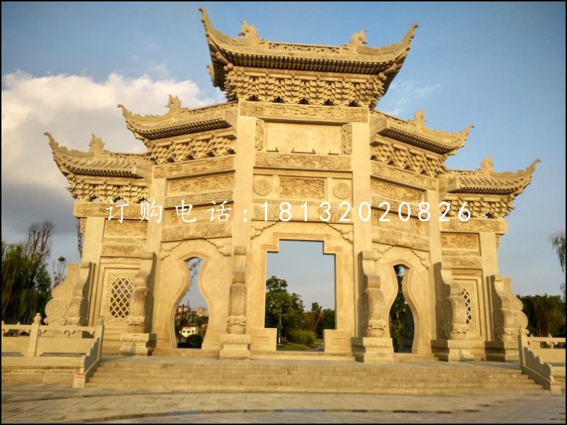 牌樓石雕，仿古石雕牌坊