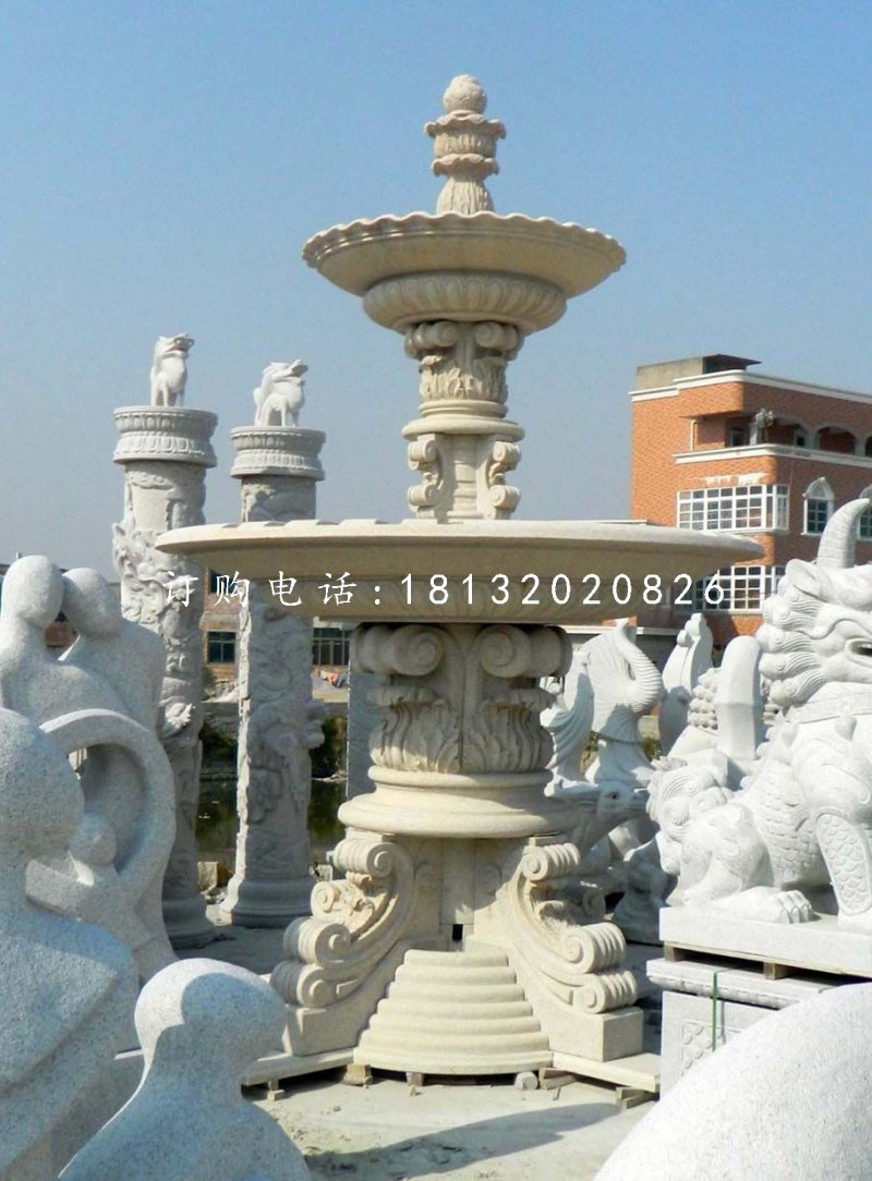 歐式噴泉石雕，廣場(chǎng)景觀雕塑
