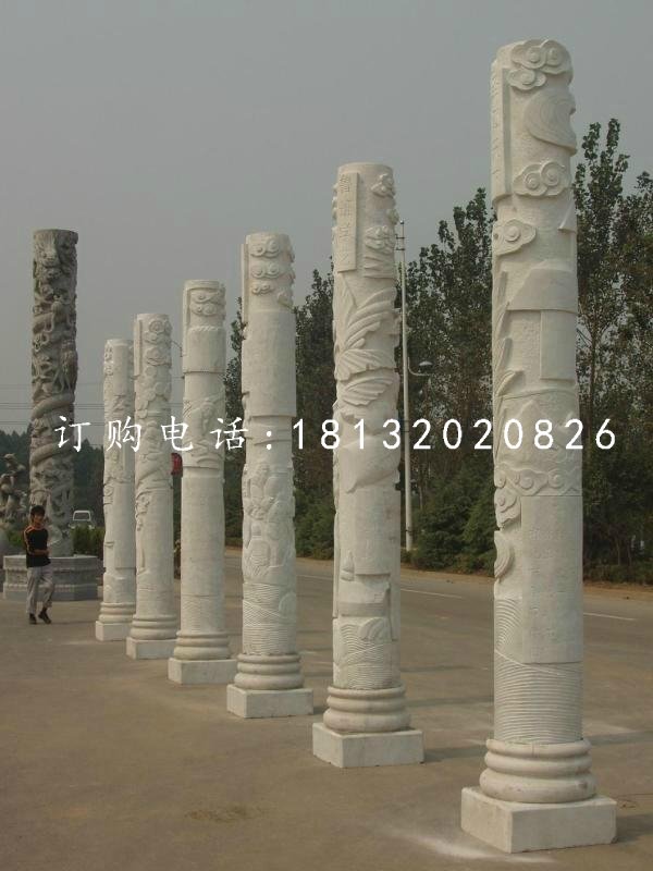 廣場(chǎng)石柱子，漢白玉柱子