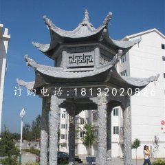 六角涼亭，青石雙層涼亭