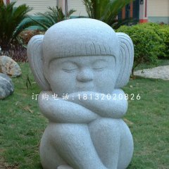 小女孩石雕，公園小品石雕