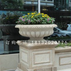花缽石雕，景觀石雕