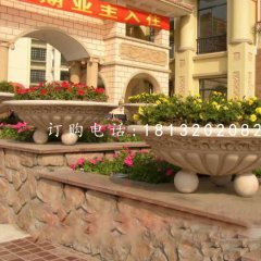 小區(qū)石花盆，景觀石雕