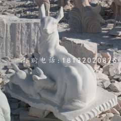 羊羔跪乳石雕，漢白玉動(dòng)物石雕