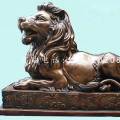 銀行門(mén)口銅獅子，匯豐獅銅雕