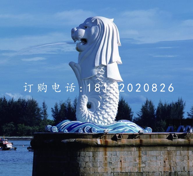 魚尾獅石雕，廣場景觀石雕