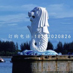 魚尾獅石雕，廣場(chǎng)景觀石雕