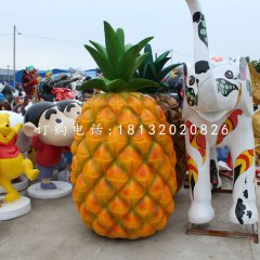 玻璃鋼仿真菠蘿，仿真水果雕塑