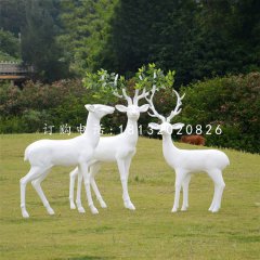 玻璃鋼樹葉鹿，玻璃鋼抽象動(dòng)物雕塑