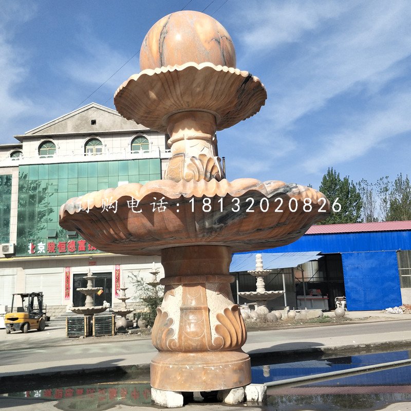 晚霞紅風(fēng)水球噴泉,雙層風(fēng)水球雕塑