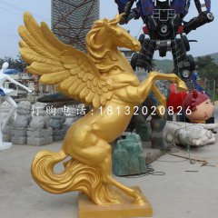 玻璃鋼仿銅飛馬，玻璃鋼動(dòng)物雕塑