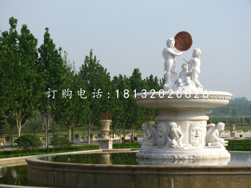 漢白玉噴泉，西方人物石噴泉