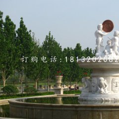 漢白玉噴泉，西方人物石噴泉