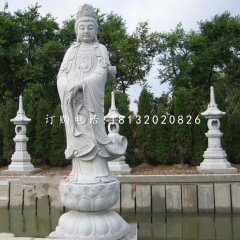 漢白玉觀音菩薩，石雕佛像