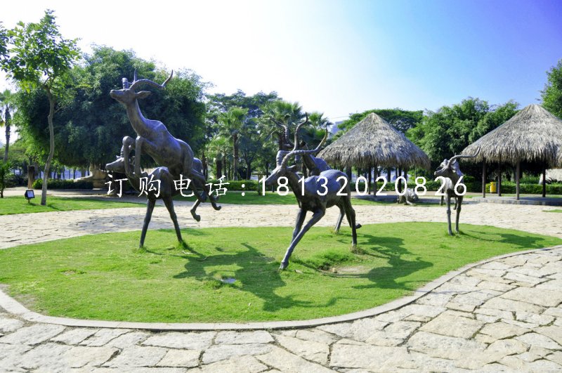 羚羊銅雕,公園動物銅雕