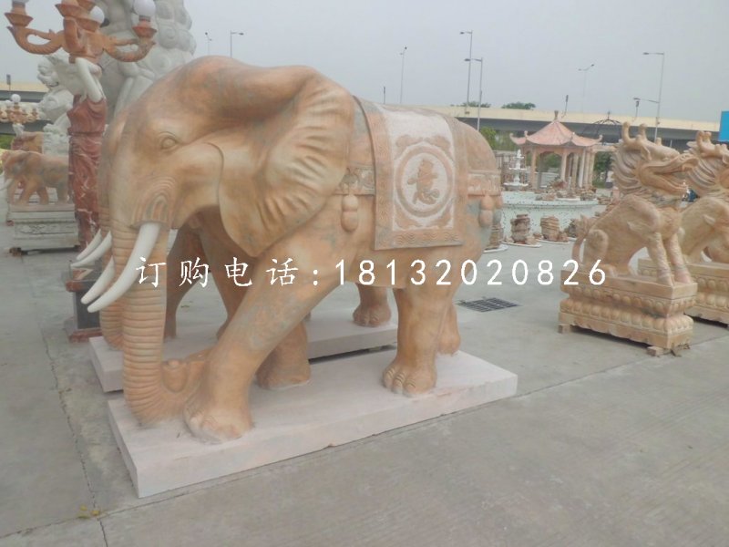 如意象石雕,晚霞紅動(dòng)物雕塑