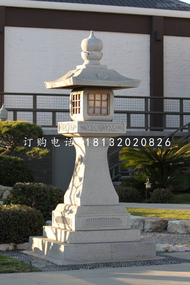 宮燈石雕，公園大理石燈雕塑