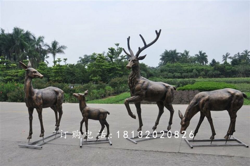 公園小鹿銅雕，公園動物銅雕