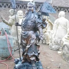 關公持刀雕塑，武圣人銅雕