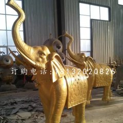 象鼻向上的大象銅雕，廣場(chǎng)大象銅雕