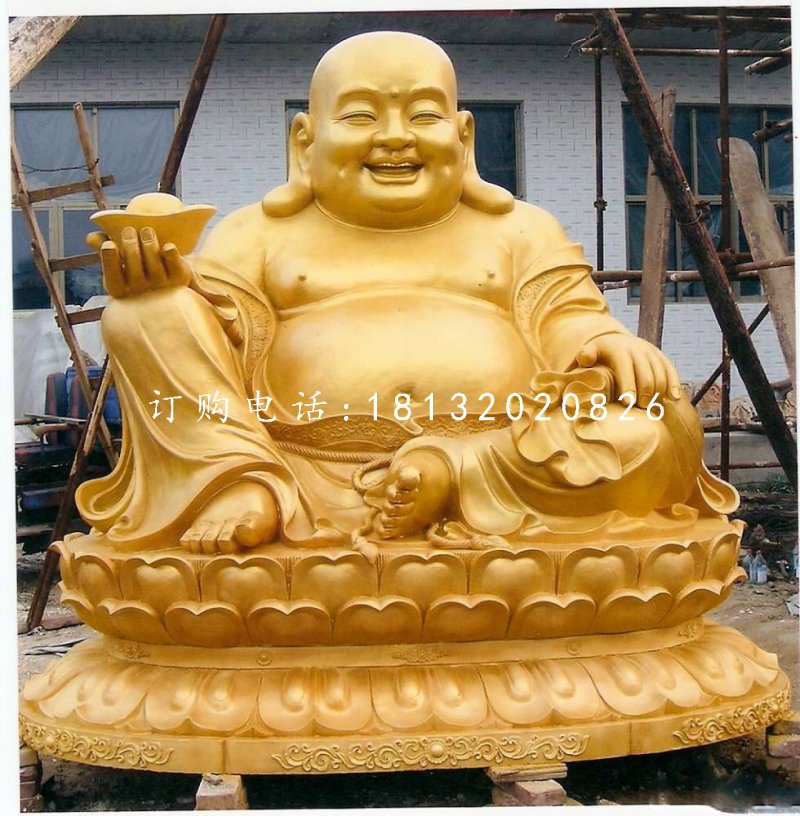 坐式彌勒佛，銅雕佛像