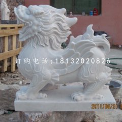 漢白玉貔貅，石雕貔貅雕塑