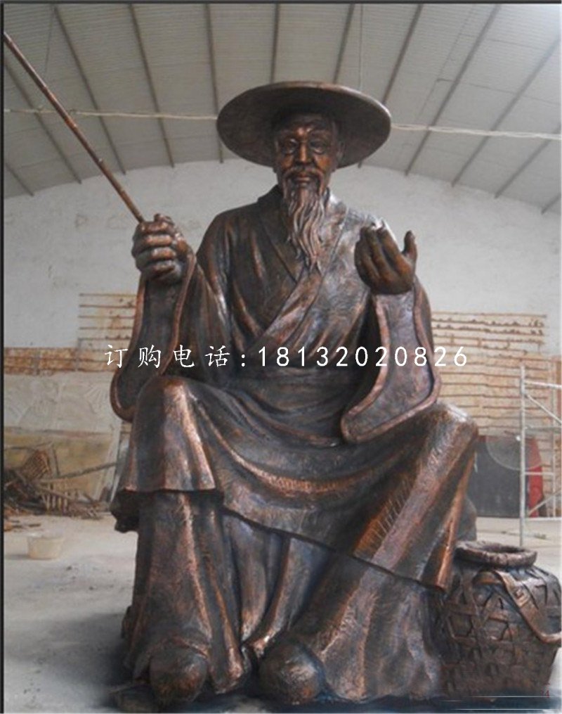 姜太公銅雕，古代人物銅雕