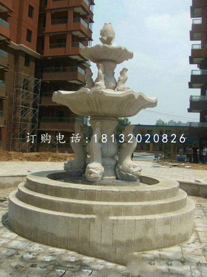 魚造型噴泉，小區(qū)石噴泉