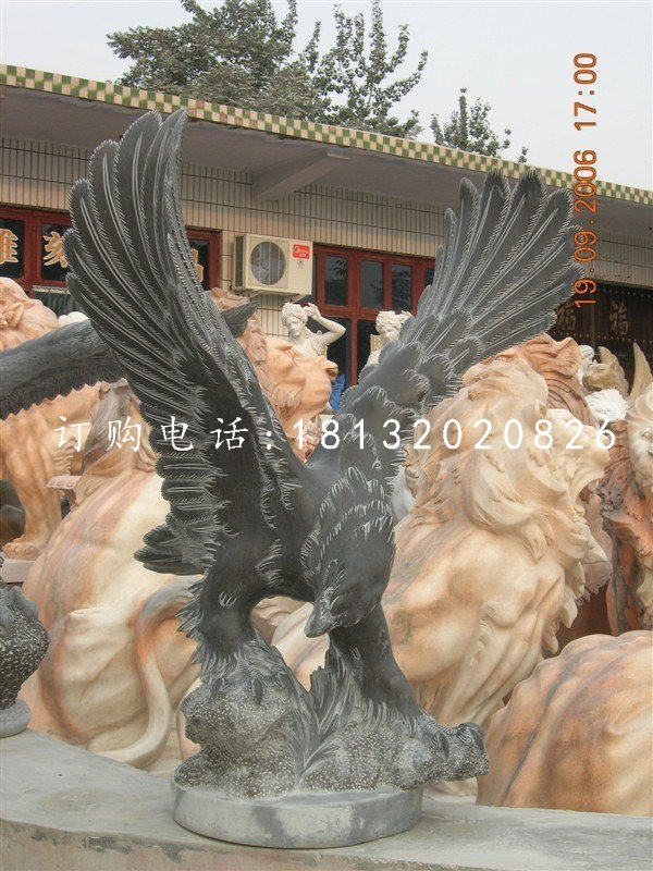 老鷹石雕，青石雄鷹雕塑