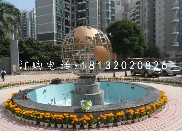 不銹鋼地球儀雕塑,廣場(chǎng)不銹鋼雕塑