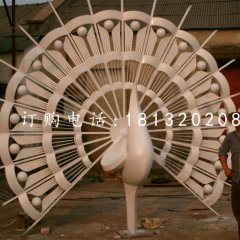 不銹鋼孔雀開屏雕塑，不銹鋼抽象動(dòng)物雕塑