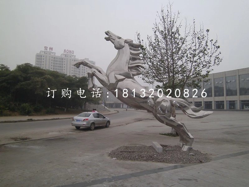 立馬成功雕塑，廣場不銹鋼雕塑 (1)