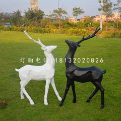 玻璃鋼抽象幾何鹿，公園抽象動(dòng)物雕塑