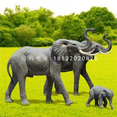 玻璃鋼大象，公園仿真動物雕塑