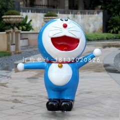 玻璃鋼哆啦a夢，游樂場卡通動物雕塑