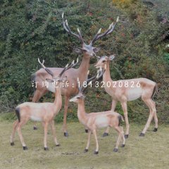 玻璃鋼仿真鹿，公園仿真動物雕塑