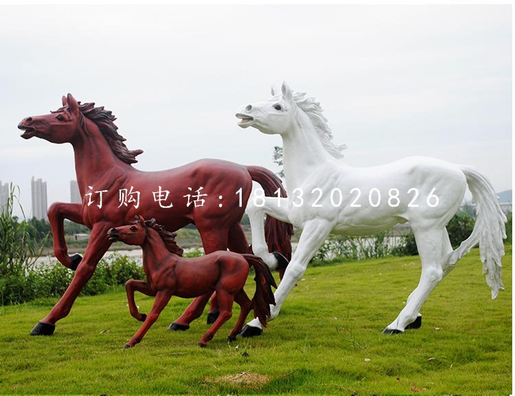 玻璃鋼奔馬,公園仿真動(dòng)物雕塑