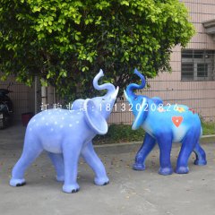 玻璃鋼彩繪大象，彩繪動(dòng)物，公園景觀雕塑