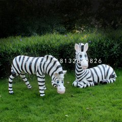 卡通斑馬，玻璃鋼卡通動物，公園景觀雕塑