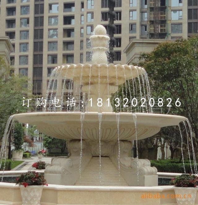 三層歐式噴泉石雕，小區(qū)噴泉雕塑
